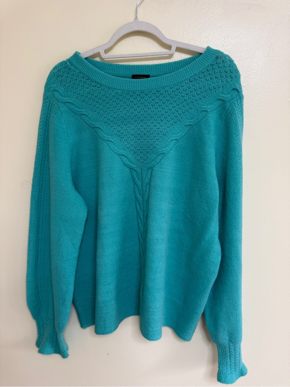 Turquoise Cable Knit Women's Sweater